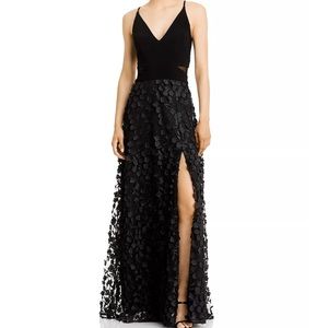 Aqua Floral Appliqué Gown